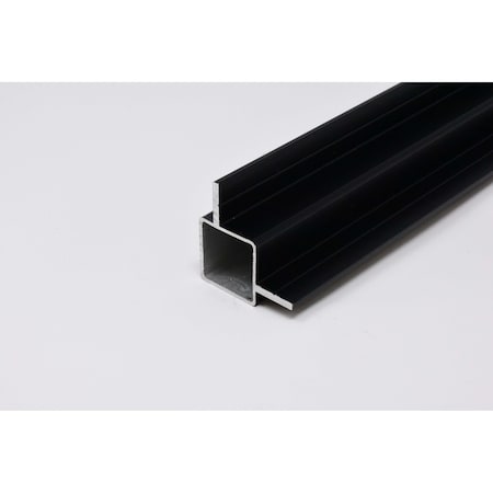 Eztube Extrusion for 1/4in Flush Panel  Black, 12in L x 1in W x 1in H, QR 1 End 100-180-1 BK 1QR